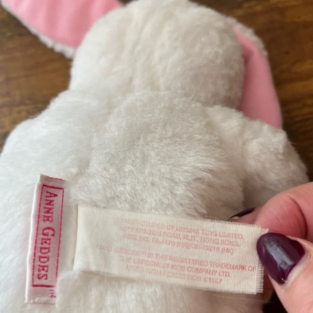 Vintage Anne Geddes Bunny Baby Doll Plush Collectible Nursery Decor